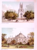 Brighton The Dome Pavilion & St Peters Church Victorian Antique Double Print-27