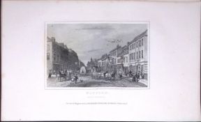 Watford Herts Dugdale & Archer Antique 180 Years-Old Copper Plate Print-27