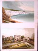 Isle of Wight Carisbrooke Castle & Alum Bay Victorian Antique Double Print-52