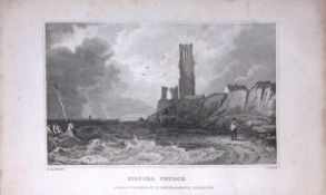 Kilnsea Church Yorkshire 198 Years-Old Thomas Allen Antique Steel Engraving-54