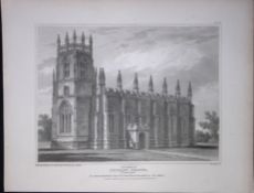 Skirlaw Chapel Yorkshire 190 Years-Old Rare John Britton Antique Steel Engraving-98