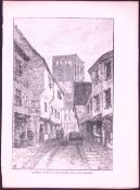 York Old Shambles Country Towns of Britain 145-Year-Old Woodcut Illustration-3
