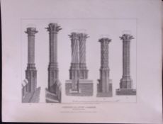 Eton College Buckinghamshire 190 Years-Old John Britton Antique Steel Engraving-220