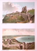 Scarborough Castle & The North Bay Victorian Antique Double Print-24