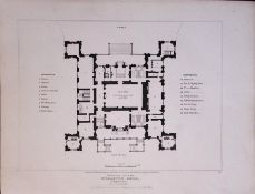 Wollaton Hall Nottingham 190 Years-Old John Britton Antique Steel Engraving-212