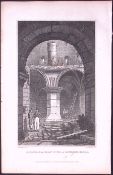 Richmond Castle Yorkshire 198 Years-Old Thomas Allen Antique Steel Engraving-3