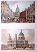 London St Pauls Cathedral & Fleet Street Victorian Antique Print-3