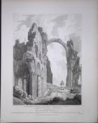 Lindisfarne Church Durham 190 Years-Old Rare John Britton Antique Steel Engraving-80