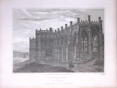 St Georges Chapel Windsor 190 Years-Old Rare John Britton Antique Steel Engraving-149