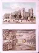 London Westminster Abbey & The Choir Victorian Antique Double Print-8