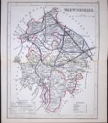 Warwickshire-Dugdale & Archer Antique 180 Years-Old Steel Engraved Map-12