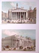 London Bridge & View of London Tower Victorian Antique Double Print-6