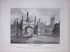 The Cross at Glastonbury 190 Years-Old Rare John Britton Antique Steel Engraving-36