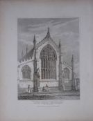 Louth Church Lincolnshire 190 Years-Old Rare John Britton Antique Steel Engraving-60
