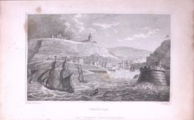 Whitby Bay Yorkshire 198 Years-Old Thomas Allen Antique Steel Engraving-20