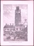 Boston Market Square Country Towns of Britain 145-Year-Old Woodcut Illustration-5