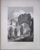 Buildwas Abbey Shropshire 190 Years-Old Rare John Britton Antique Steel Engraving-76