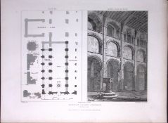 Priory Church Binham Norfolk 190 Years-Old John Britton Antique Steel Engraving-168