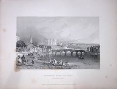 Inverness From The West Scotland W Beattie 188 Years-Old Antique Steel Engraving-27