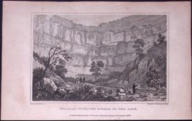 Malham Cove Yorkshire 198 Years-Old Thomas Allen Antique Steel Engraving-28