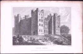 Bolton Castle Yorkshire 198 Years-Old Thomas Allen Antique Steel Engraving-7