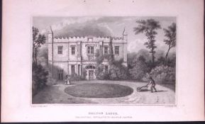 Malton Lodge Yorkshire 198 Years-Old Thomas Allen Antique Steel Engraving-15