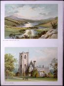 Scotland Dunkeld Cathedral & Loch Tummel Queens View Antique Print-57