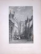 Stirling Castle & Cathedral Scotland 188 Years-Old Antique Steel Engraving-5