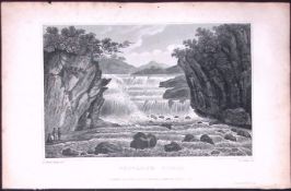 Aysgarth Force Yorkshire 198 Years-Old Thomas Allen Antique Steel Engraving-10