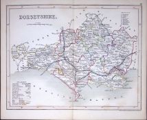 Dorsetshire -Dugdale & Archer Antique 180 Years-Old Steel Engraved Map-6