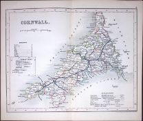 Cornwall-Dugdale & Archer Antique 180 Years-Old Steel Engraved Map-2