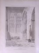 Dorchester Church Oxfordshire 190 Years-Old John Britton Antique Steel Engraving-222