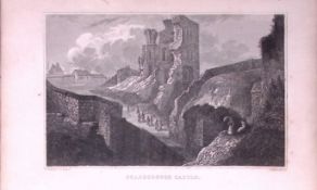 Scarborough Castle Yorkshire 198 Years-Old Thomas Allen Antique Steel Engraving-18