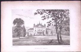 Rokeby Hall Yorkshire 198 Years-Old Thomas Allen Antique Steel Engraving-1