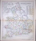 England & Wales-Dugdale & Archer Antique 180 Years-Old Steel Engraved Map-32