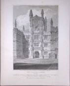 The School’s Tower Oxford 190 Years-Old John Britton Antique Steel Engraving-178