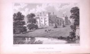 Ripley Castle Yorkshire 198 Years-Old Thomas Allen Antique Steel Engraving-21