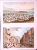 Scarborough Olivers Mount & Town Centre Victorian Antique Double Print-19