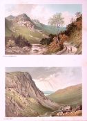 The Lakes Borrowdale & Monister Crag Victorian Antique Double Print-18