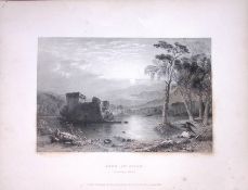 Inverness Loch-An-Eilan Scotland W Beattie 188 Years-Old Antique Steel Engraving-37