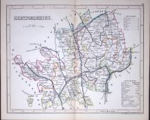 Hertfordshire-Dugdale & Archer Antique 180 Years-Old Steel Engraved Map-34