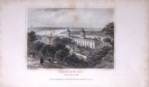 London-Greenwich Dugdale & Archer Antique 180 Years-Old Copper Plate Print-2