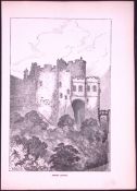 Dover Castle Country Towns of Britain 145-Year-Old Woodcut Illustration-9
