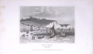 Cliffs of Dover Dugdale & Archer Antique 180 Years-Old Copper Plate Print-35