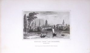 Oxford from The Meadows Dugdale & Archer Antique 180 Years-Old Copper Plate Print-13