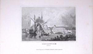 London Greenwich Dugdale & Archer Antique 180 Years-Old Copper Plate Print-16