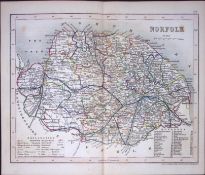 County Norfolk-Dugdale & Archer Antique 180 Years-Old Steel Engraved Map-18