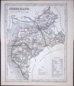Cumbria -Dugdale & Archer Antique 180 Years-Old Steel Engraved Map-3