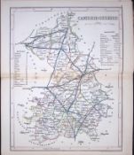 Cambridgeshire-Dugdale & Archer Antique 180 Years-Old Steel Engraved Map-27