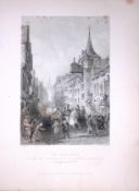 `The Cannon Gate Edinburgh Scotland 188 Years-Old Antique Steel Engraving-2
